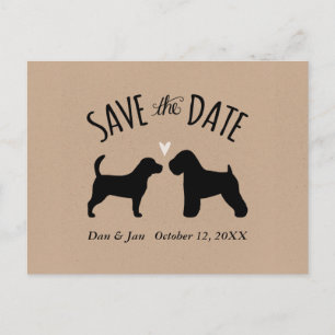 Postal De Anuncios Beagle y Wheaten Boda Save the Date