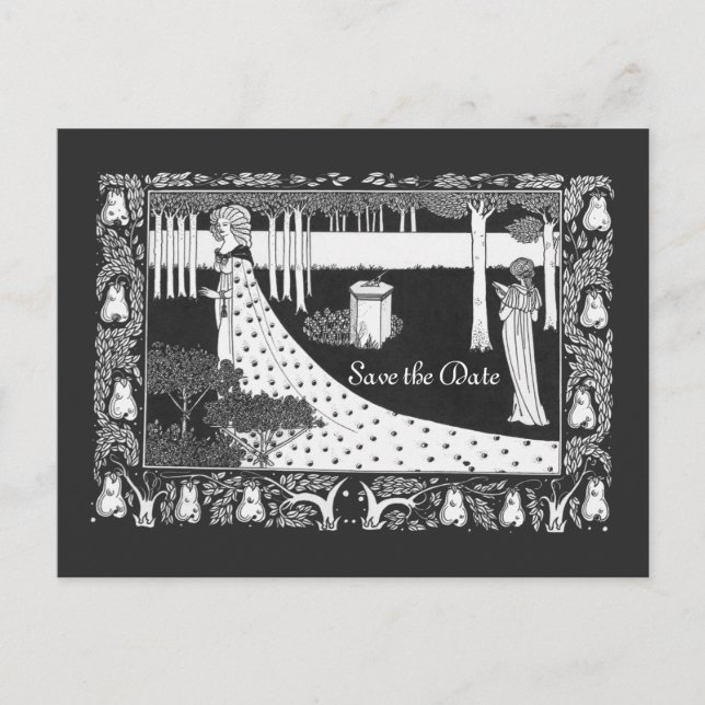 Postal De Anuncios Beardsley Guardar la fecha Boda 2 lateral (Anverso)