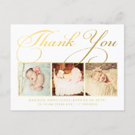 Postal De Anuncios Bebé de oro Gracias Sip y Ver Postcard