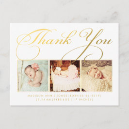 Postal De Anuncios Bebé de oro Gracias Sip y Ver Postcard