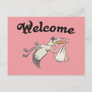 Postal De Anuncios bebé welcome rosa