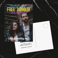 ¡Bebidas gratis! Neon Fonts Wedding Save the Date