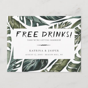 Postal De Anuncios BEBIDAS LIBRES DE Vegetación Tropical Salven la fe