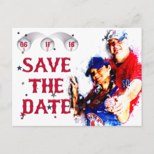 Postal De Anuncios Béisbol Boda Save-The-Date PC-HOWARD, Opción 1
