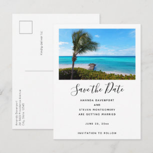 Postal De Anuncios Bella boda de palmeras con brisa en la playa tropi