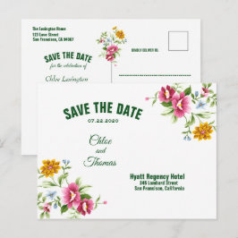 Postal De Anuncios Bellas flores de primavera Boda Save The Date