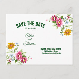 Postal De Anuncios Bellas flores de primavera Boda Save The Date