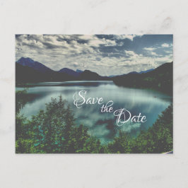 Postal De Anuncios Bello Lago de Montaña Save the Date Boda