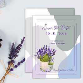 Postal De Anuncios Bello y Lindo Tema Floral Lavanda para Boda