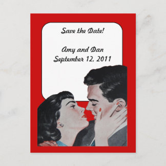 Postal De Anuncios Beso vintage salva la fecha
