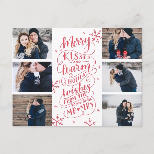 Postal De Anuncios Besos Alegres Deseos Cálidos Guardar Fecha 6- Foto (Anverso)