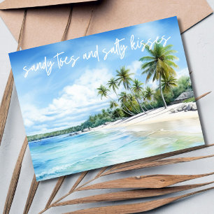 Postal De Anuncios Besos Salados en la Playa Boda Salva la Fecha