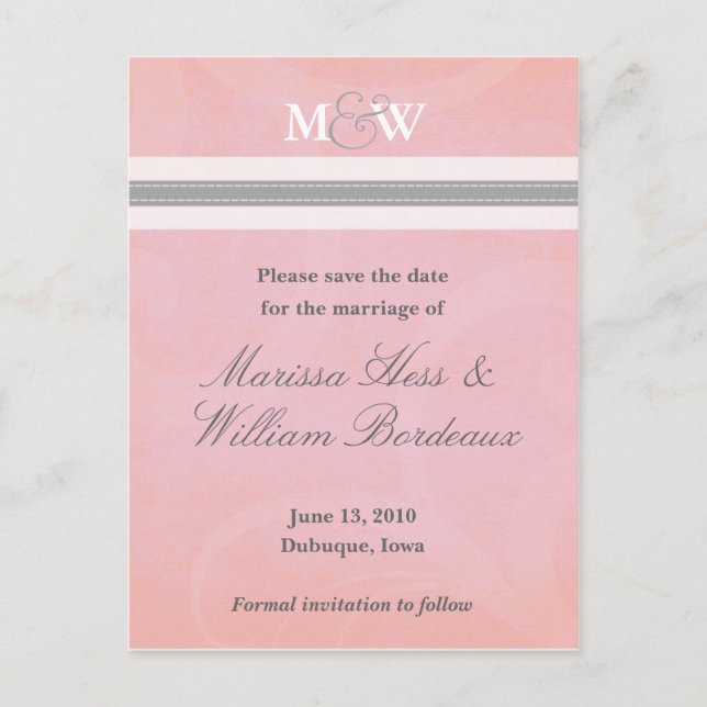 Postal De Anuncios Beth (Grande) Save the Date (Anverso)