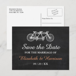 Postal De Anuncios Bicicleta Tandem En La Boda De Chalkboard Salven L