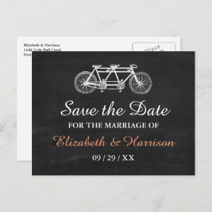 Postal De Anuncios Bicicleta Tandem En La Boda De Chalkboard Salven L