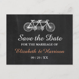 Postal De Anuncios Bicicleta Tandem En La Boda De Chalkboard Salven L