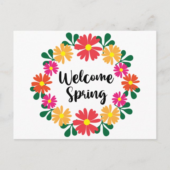 Postal De Anuncios Bienvenida Primavera Post (Anverso)