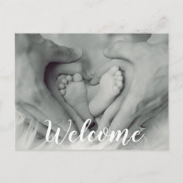 Postal De Anuncios Bienvenida Script Overlay Photo Baby Recién Nacido
