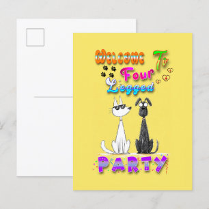 Postal De Anuncios Bienvenido a la fiesta de cuatro patas
