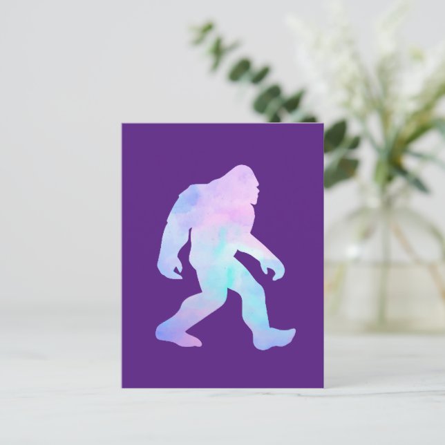Postal De Anuncios Bigfoot acuarela (Anverso de pie)