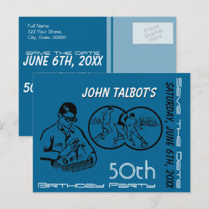 Postal De Anuncios Binocular Soccer 50th Birthday Save The Date