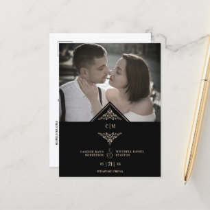 Postal De Anuncios Black Golden Chic Lace Romantic Couple Wedding