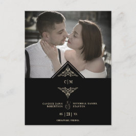 Postal De Anuncios Black Golden Chic Lace Romantic Couple Wedding