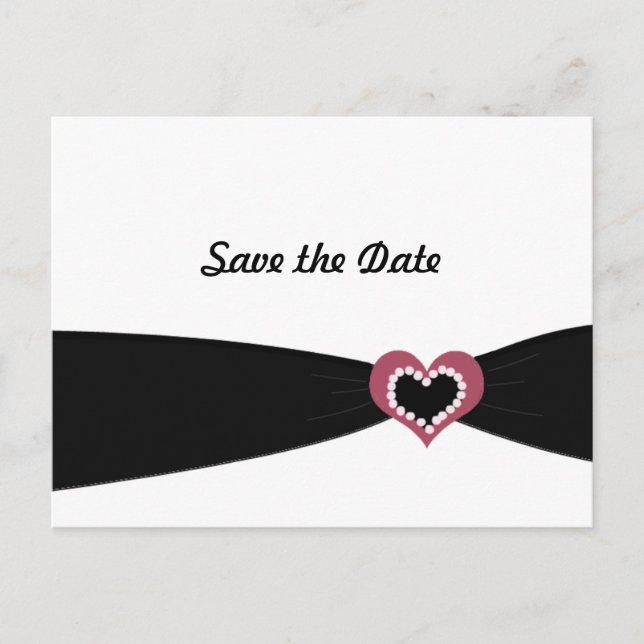 Postal De Anuncios Black Ribbon Save the Date (Anverso)