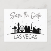 Black White Gray Las Vegas Wedding Save The Date