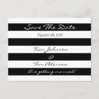 Black White Striped Guarda La Postcarta De La Fech