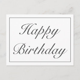 Postal De Anuncios Blanco Minimalista moderno Feliz cumpleaños