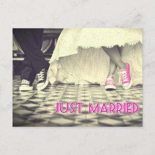 Postal De Anuncios Blanco negro lindo recién casado