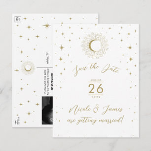 Postal De Anuncios Blanco Oro Celestial Explosión Solar Foto Salvar F