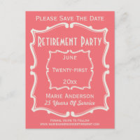 Blanco Rosa Vintage Guardar La Fecha Fiesta De Jub