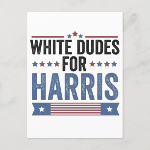 Postal De Anuncios Blancos Apoyando a Harris Apoyan a la Presidenta K