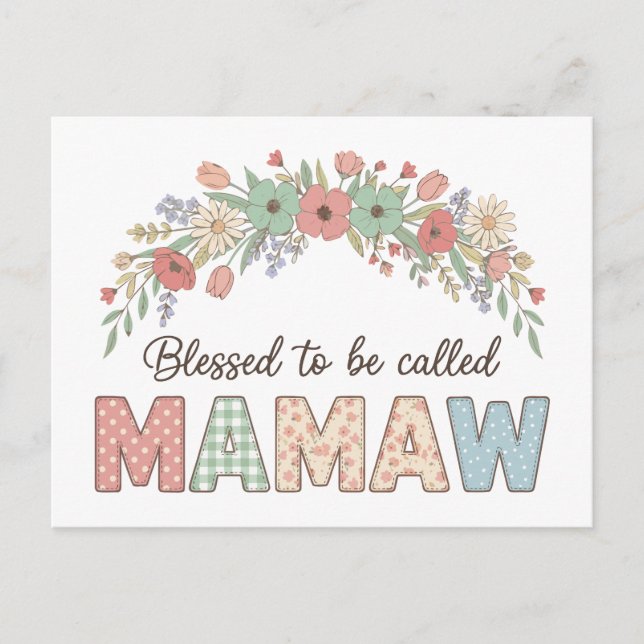 Postal De Anuncios Blessed to be called Mamaw (Anverso)