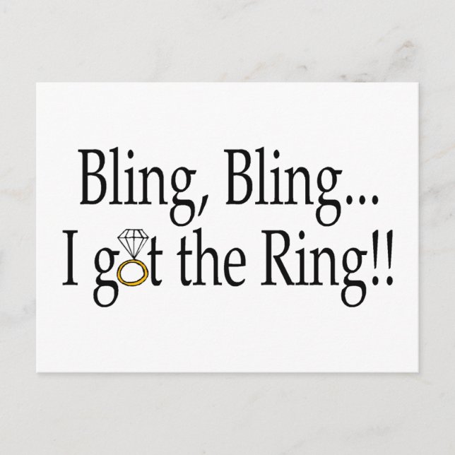 Postal De Anuncios Bling Bling Me Conseguí El Anillo Compromiso De Bo (Anverso)