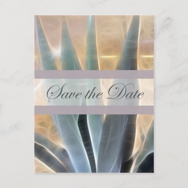 Postal De Anuncios Blue Agave 1 Glow Save the Date Boda (Anverso)