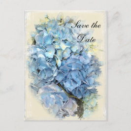 Postal De Anuncios Blue Hydrangea Flower Wedding Save the Date