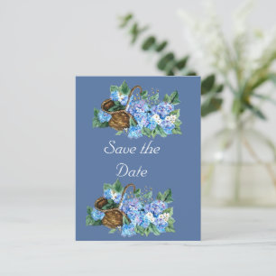 Postal De Anuncios BLUE HYDRANGEA guardar la fecha