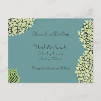 Postal De Anuncios Blue Hydrangea Save the Date