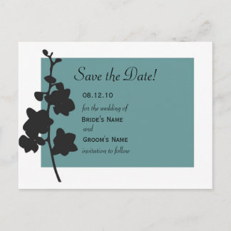 Postal De Anuncios Blue Orchid Save the Date