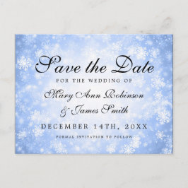 Postal De Anuncios Blue Winter Wonderland Elegant Save the Date
