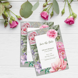 Postal De Anuncios Blush Garden Romantic Floral Wedding Save the Date