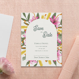 Postal De Anuncios Blush Pink Lily Arched Wedding Save the Date