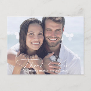 Postal De Anuncios Boda acuarela moderna foto Dusty Blue ID816