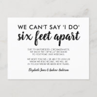 Boda Aplazada Cambio de Fecha Seis Pies Aparte