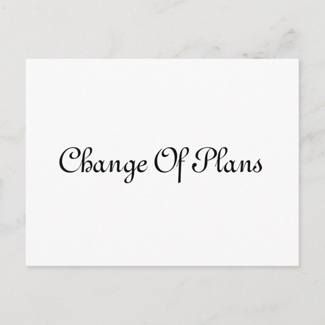 Postal De Anuncios Boda aplazada con guion elegante simple  (Anverso)