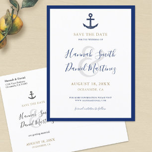 Postal De Anuncios Boda azul de la Marina Náutica de Anchor salva la 