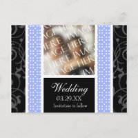 Boda Blue White Polkadots Save The Date Photo A